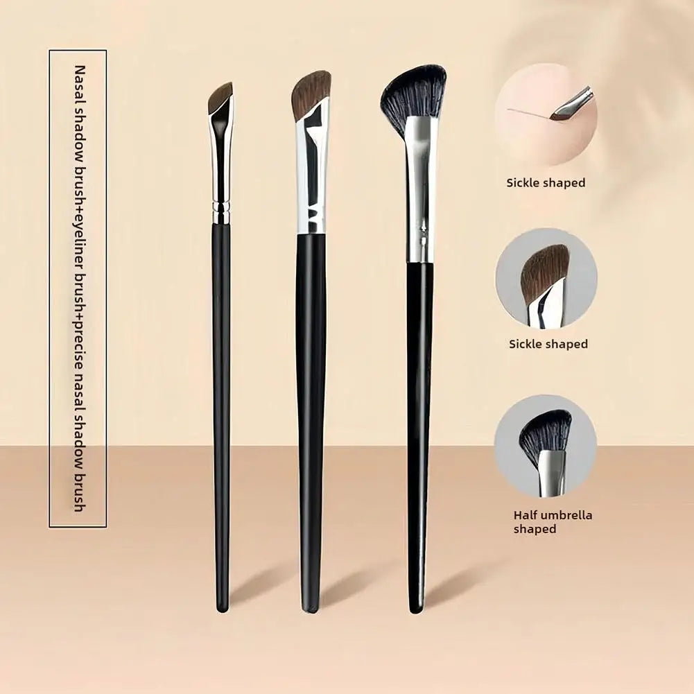 3-Piece Nose Contour Brush Set – Shadow, Sculpting & Concealer