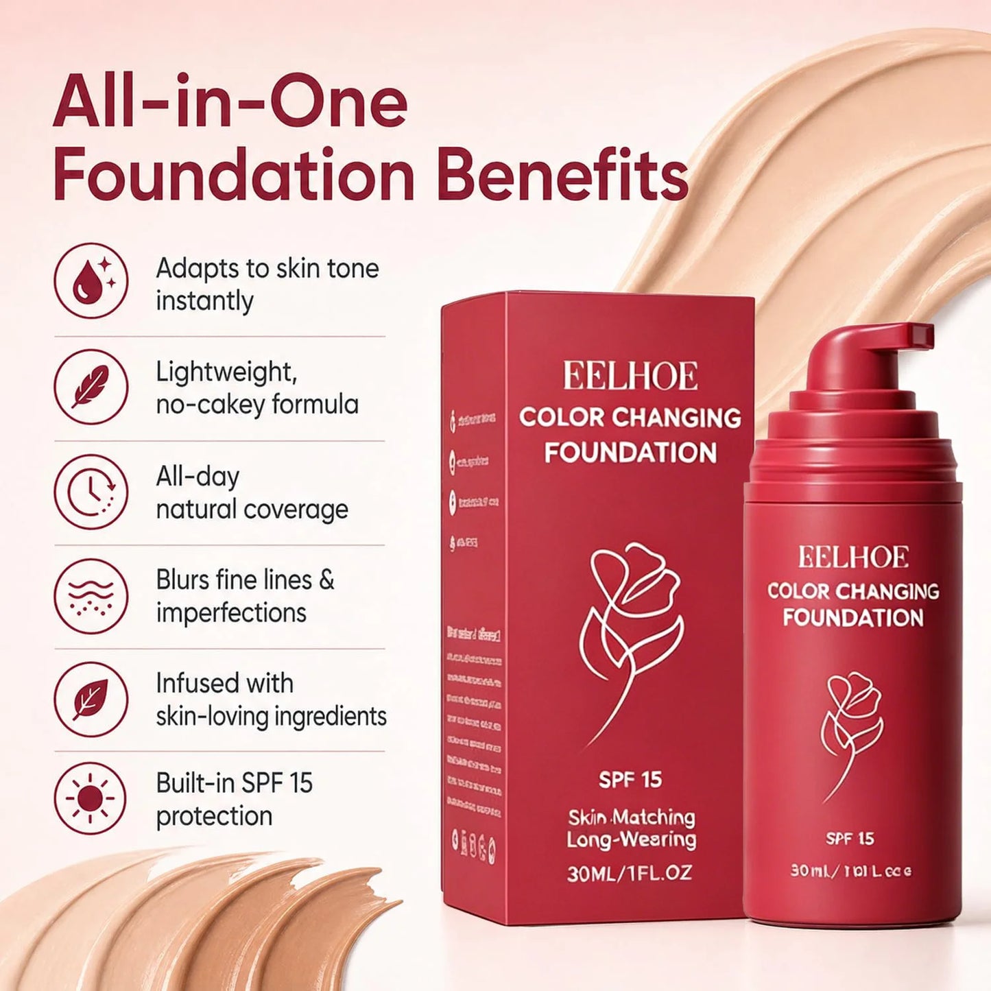 Korean Color Changing Foundation SPF 15 | Mature Skin Concealer