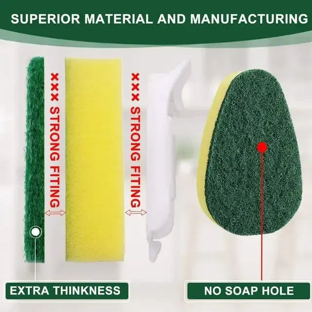 7-Pc Dish Wand Sponge Refill Heads – Heavy Duty Kitchen Scrub