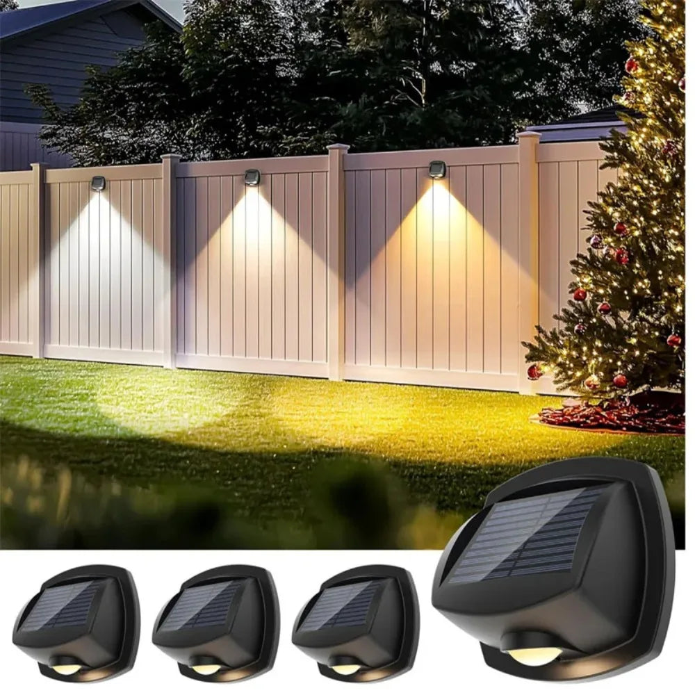 Solar RGB Fence Lights Outdoor Waterproof IP65 LED Wall Lamp