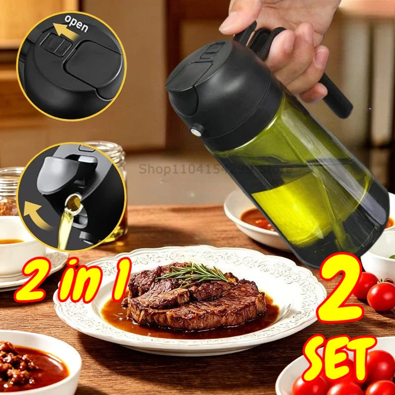 2-in-1 Oil Sprayer & Dispenser Bottle 470ml | Air Fryer BBQ