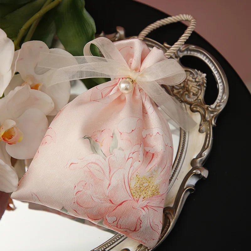 Vintage Flower Drawstring Candy Gift Bag – Wedding & Baby Shower