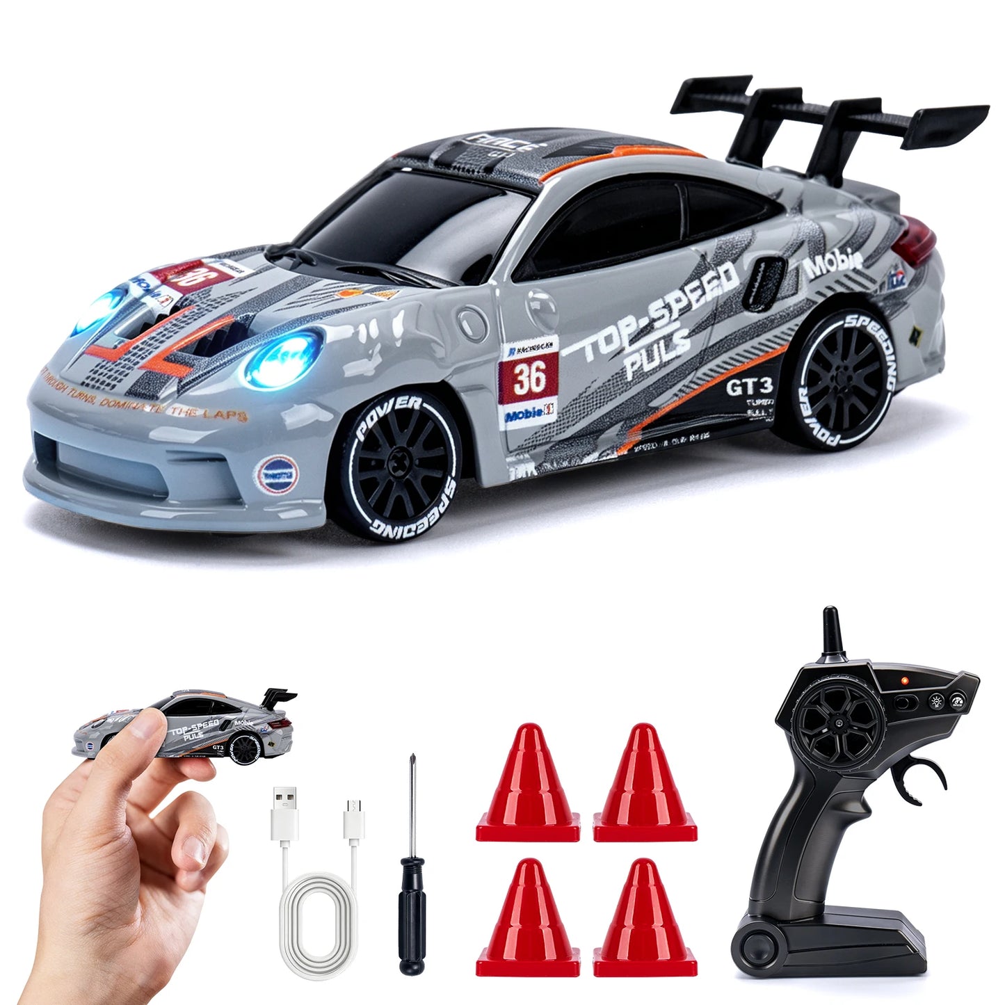 1 64 Speed Drift RC Car Mini Racing Model Light 4WD Remote Control