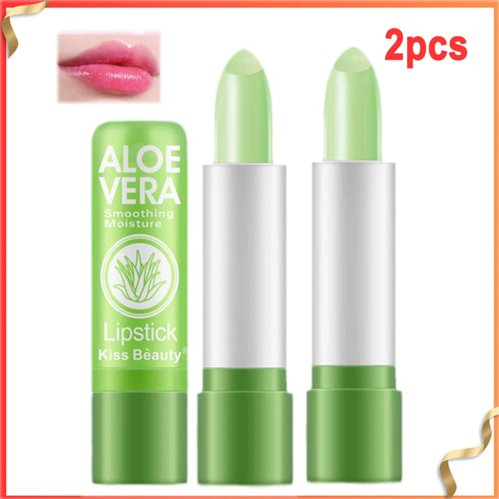 Aloe Vera Color-Changing Lipstick – Moisturizing Lip Balm Lip Care Peaceful Pleasures Health and Wellness 2pcs