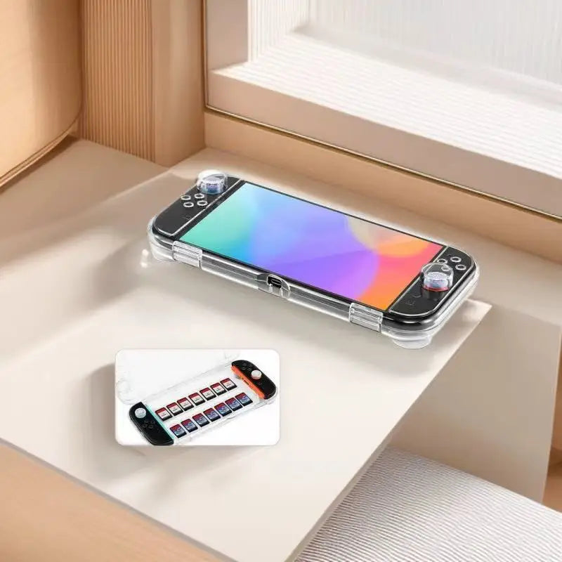 For Switch 2 Storage Case With Lid Transparent Shockproof Protective Box For Switch 2 Console With Built-In Game Card Slots Peaceful Pleasures Health and Wellness