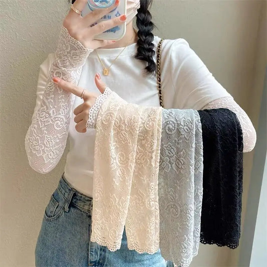 Women's Floral Lace UV Arm Sleeves – Sun & Tattoo Cover UV Arm Sleeves Peaceful Pleasures Health and Wellness