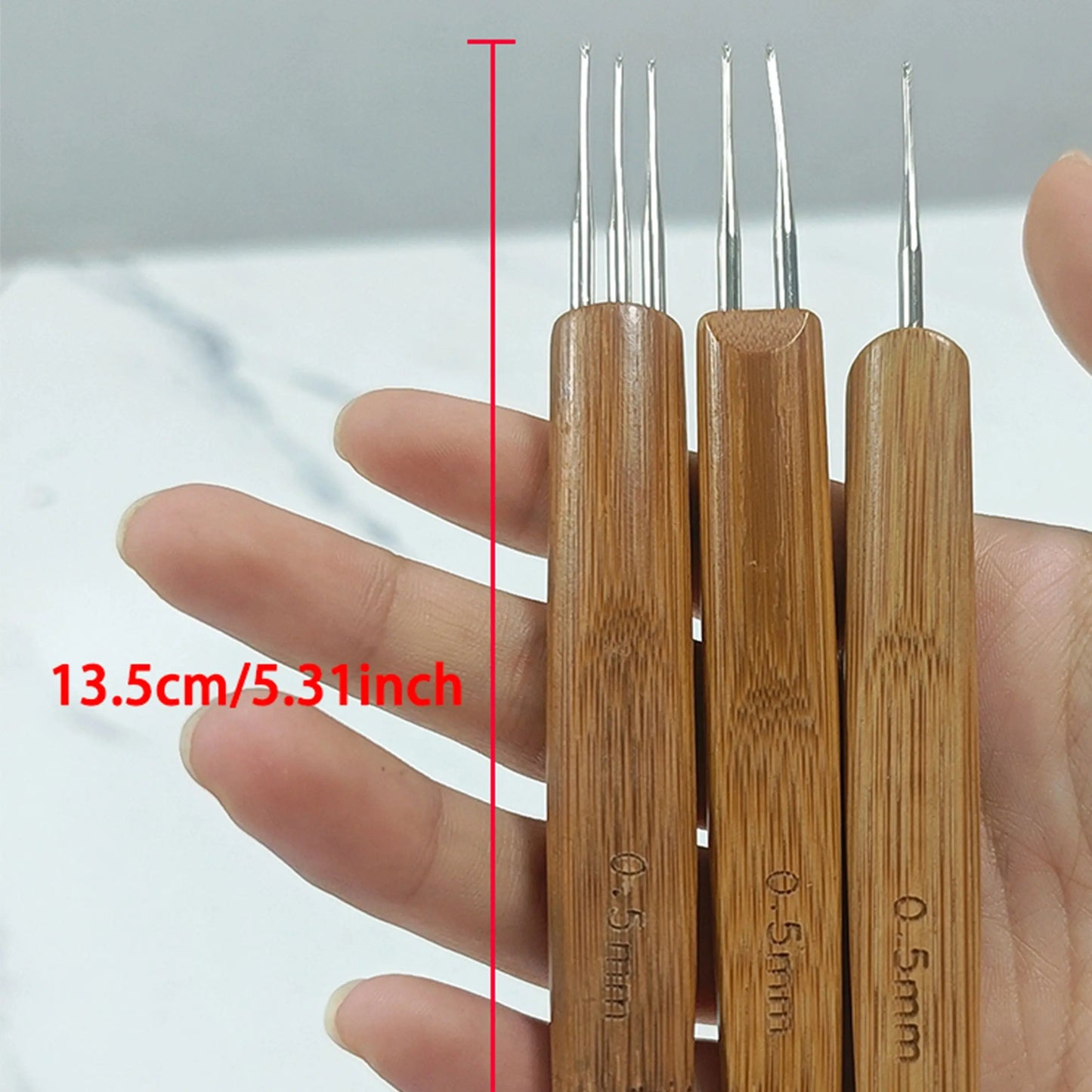 Dreadlock Crochet Hook Set 0.5mm & 0.75mm Wood Needles