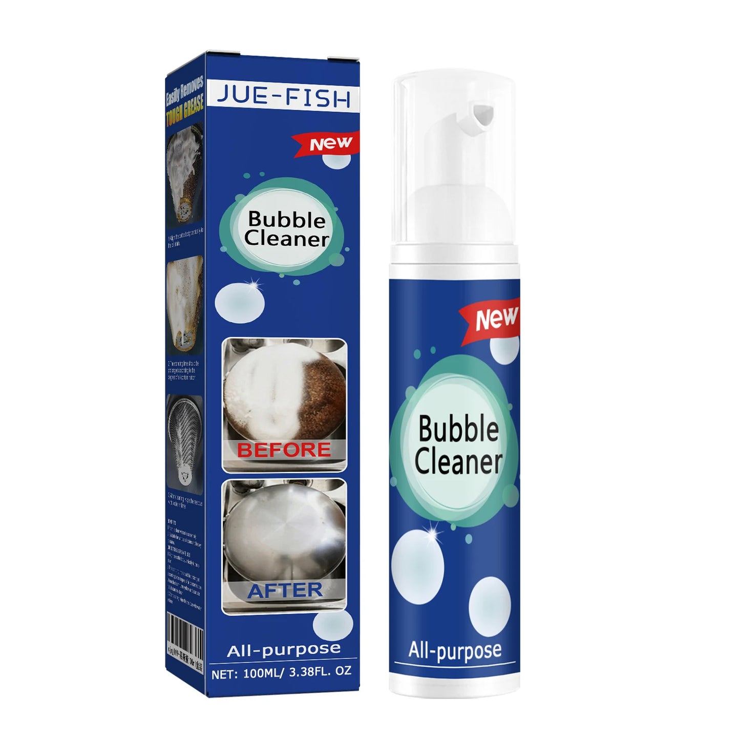 Jue-Fish Bubble Cleaner Spray | Kitchen Heavy Oil Stain Remover