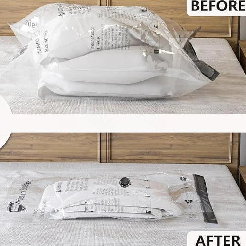 3-Pack Vacuum Compression Storage Bags for Clothes & Quilts