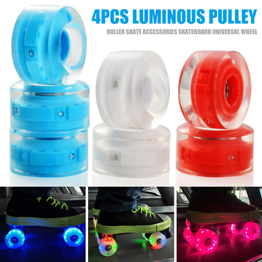 4pcs Luminous Roller Skate Wheels Reduce Friction Fast Rotation Wheels for Skateboarding Accessories Peaceful Pleasures Health and Wellness