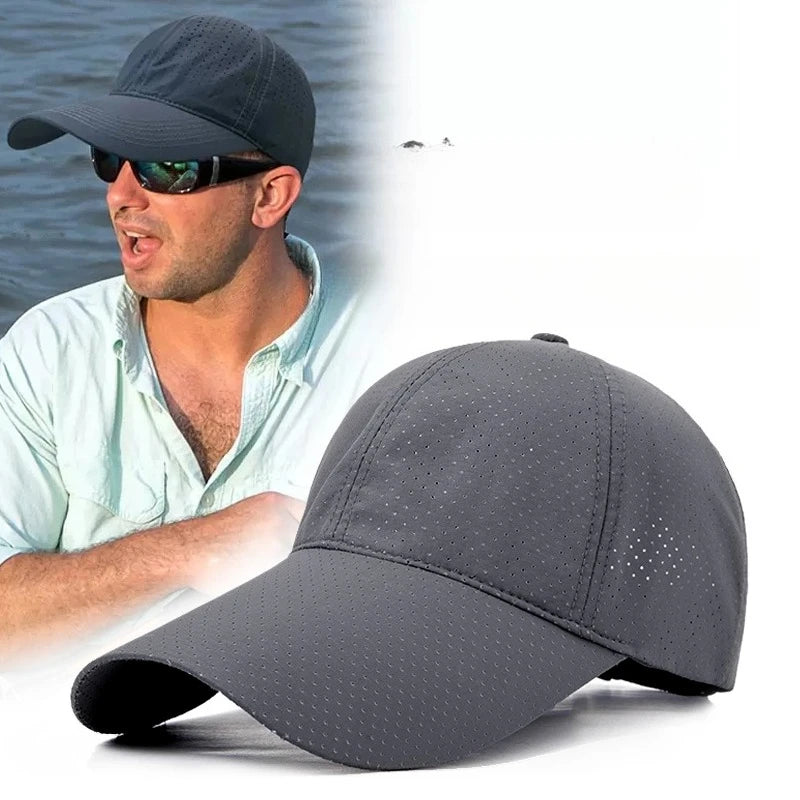 Quick-Dry Fishing Hat | Ventilated Mesh Long Brim Baseball Cap