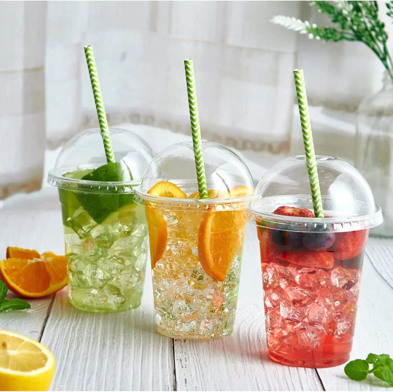 20 Clear Plastic Fruit Cups with Dome Lids PET Disposable Parfait Crystal Cups Suitable for Dessert Ice Cream and Cake Ideal for Peaceful Pleasures Health and Wellness