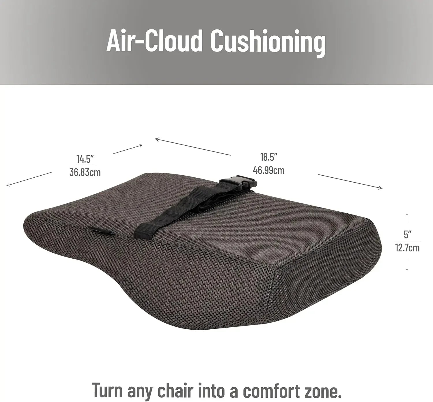 Ergonomic Memory Foam Lumbar Cushion for Office Chairs, Recliners & Car Seats - Chiropractor-Recommended, Gray Peaceful Pleasures Health and Wellness