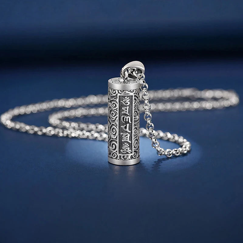 1PC Copper Plating Silver Pill Case Holder Pill Box Waterproof Cylinder Urn Pendant Memorial Necklace Jewelry Peaceful Pleasures Health and Wellness