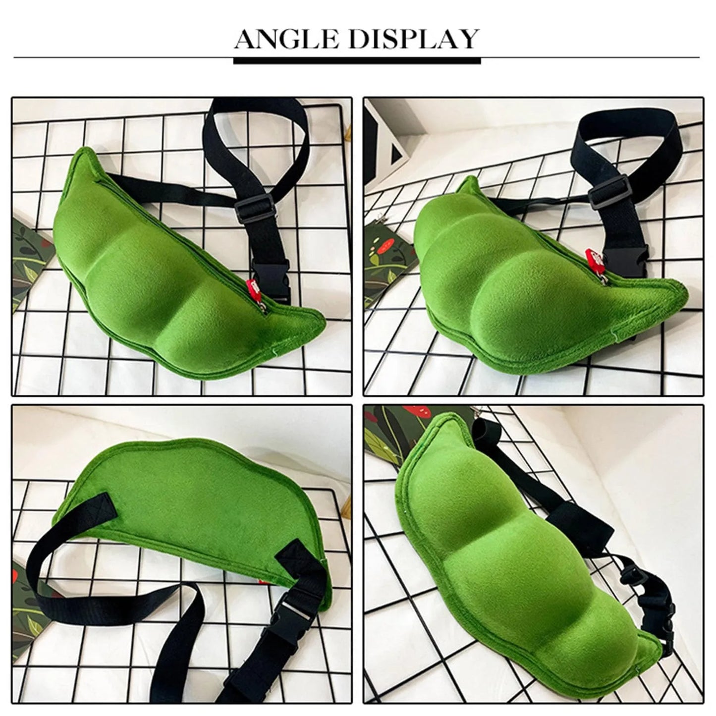 Plush Edamame Crossbody Bag – Cute Pod Shoulder Bag