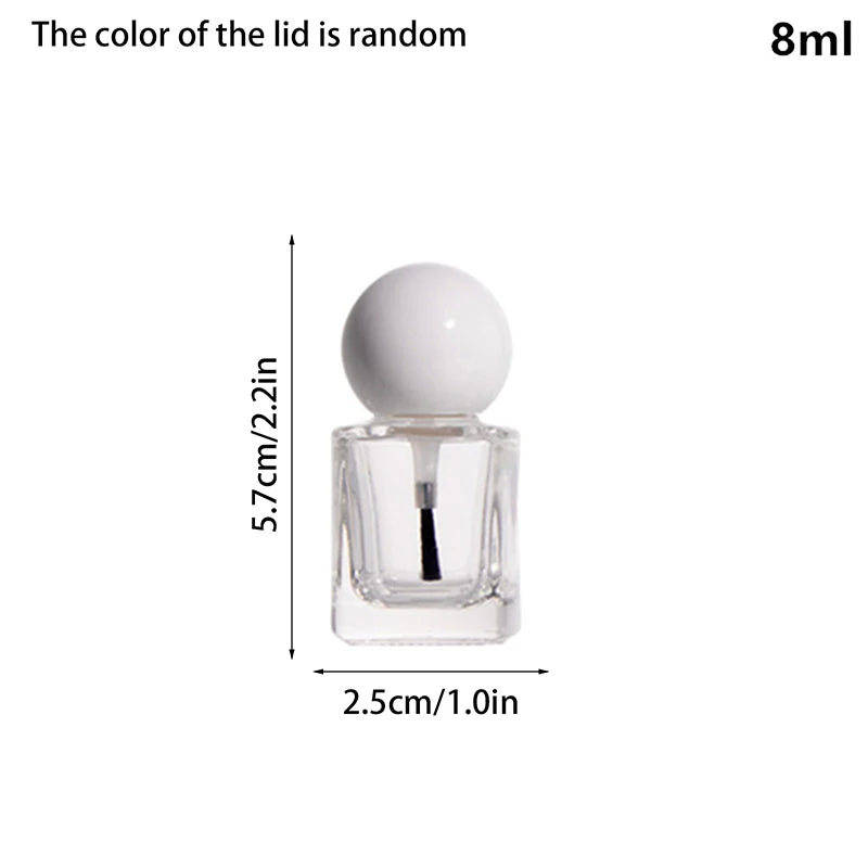Empty Glass Nail Polish Bottles with Brush Lid | 8/10/15ml