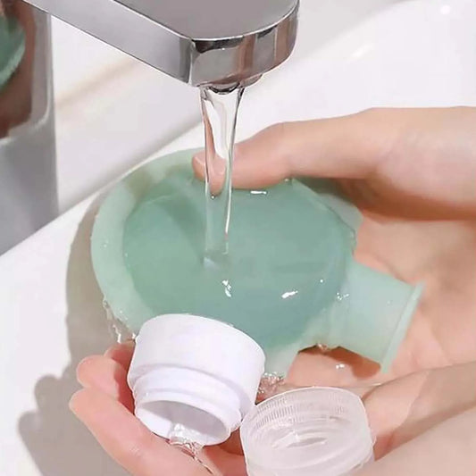 Silicone Travel Dispenser Bottles Wide Opening Design Easy Filling Dispenser Bottles for Cosmetic Shampoo and Lotion Peaceful Pleasures Health and Wellness