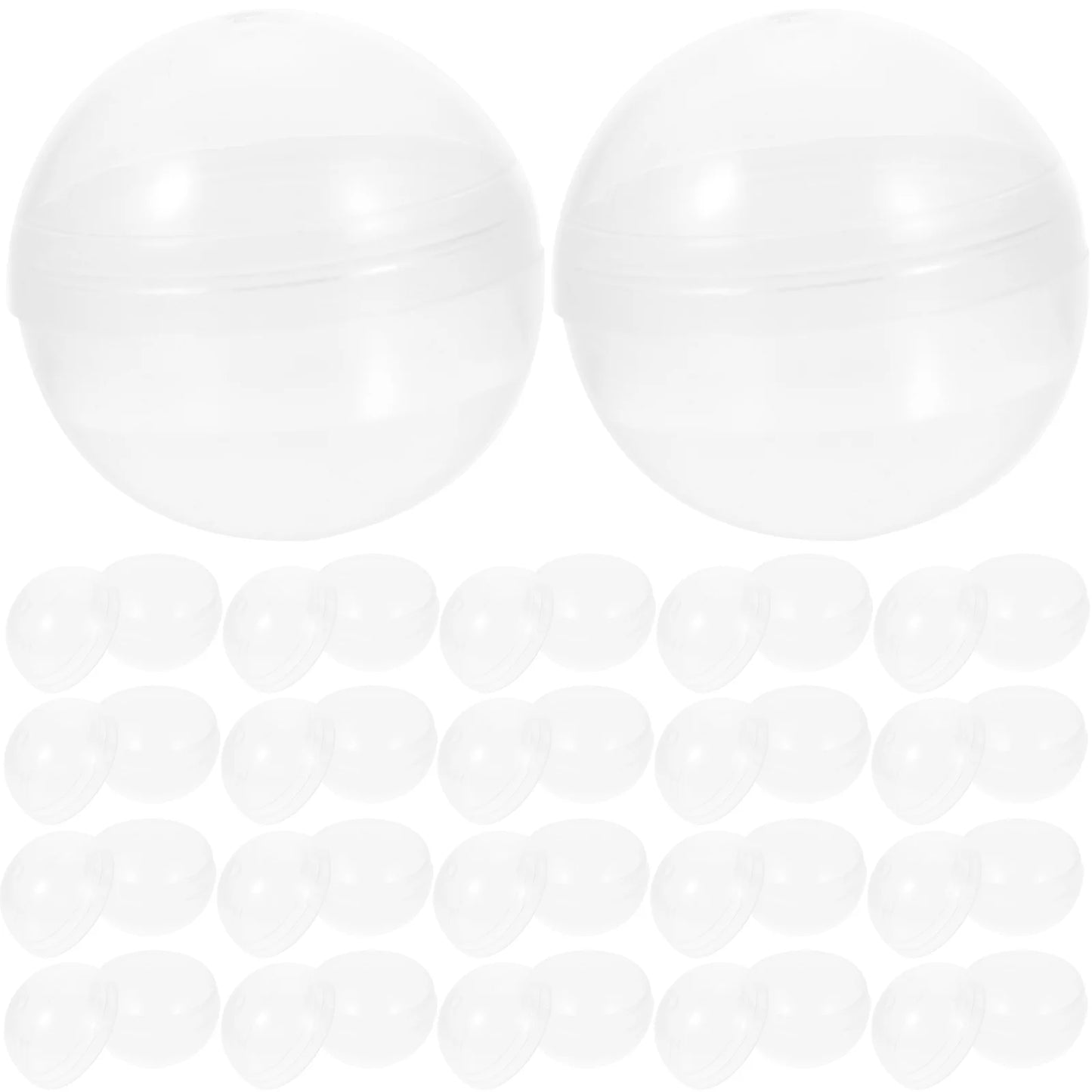 Clear Plastic Fillable Capsules Twisted Round Hollow Prize Draw Balls