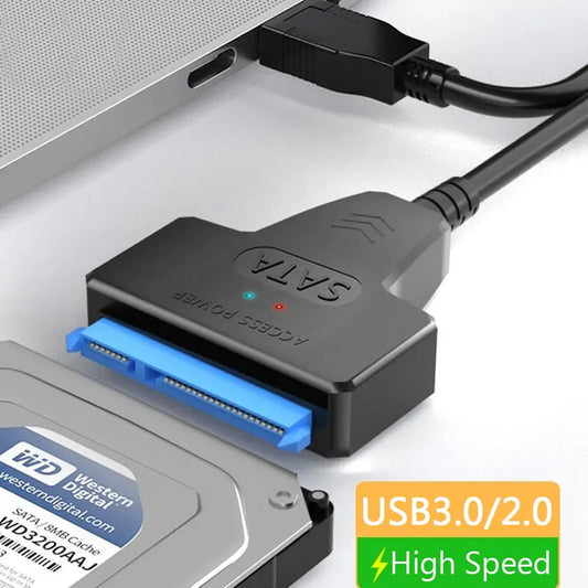 SATA to USB 3.0 / 2.0 Cable Up to 6 Gbps for 2.5 Inch External HDD SSD Hard Drive SATA 3 22 Pin Adapter USB 3.0 to Sata III Cord Peaceful Pleasures Health and Wellness
