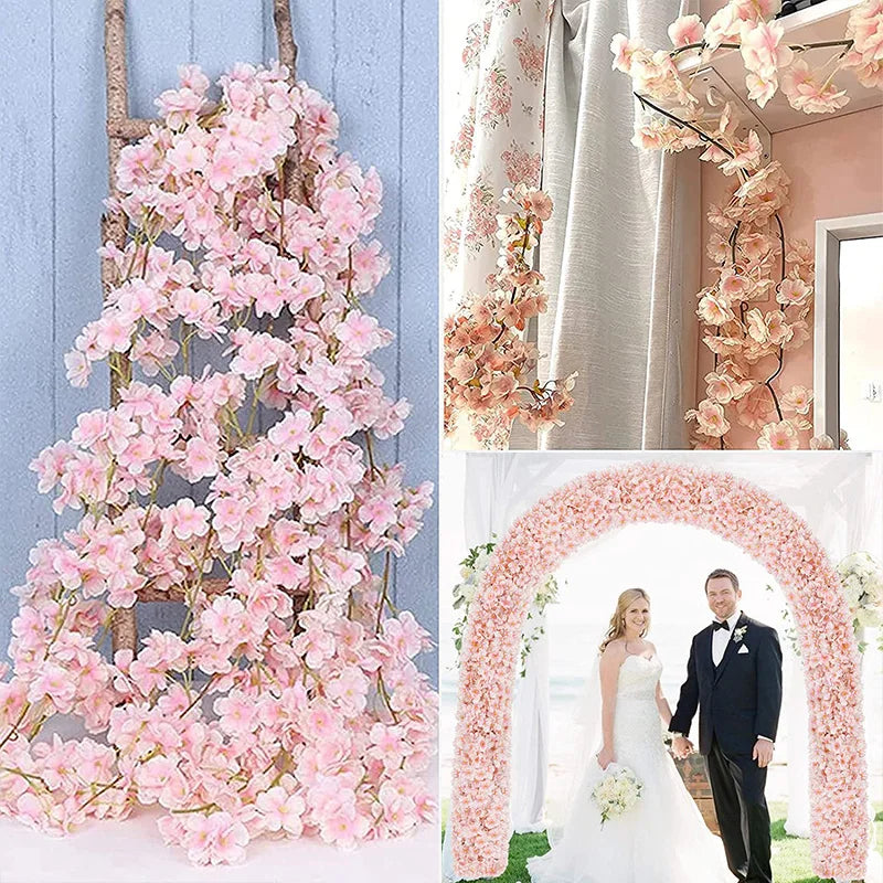 5.6ft Artificial Sakura Vine | Silk Cherry Blossom Décor