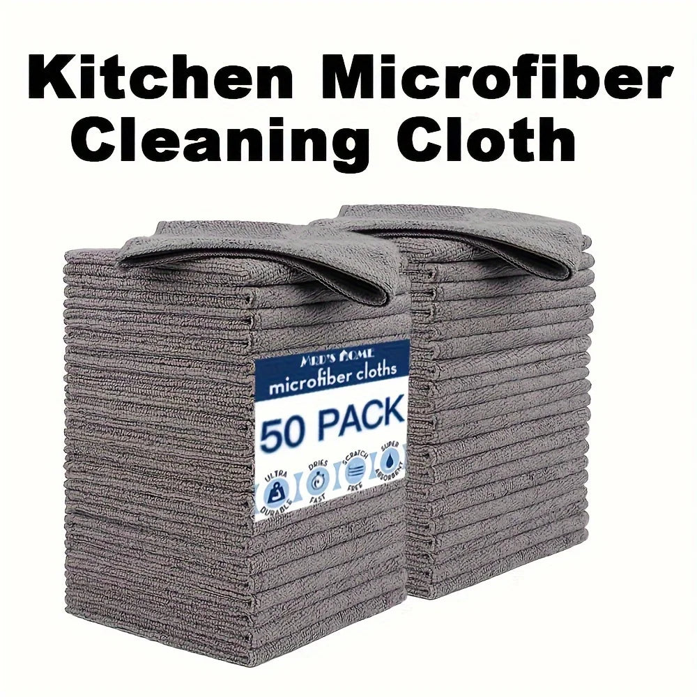 Microfiber Cleaning Cloths - Ultra Absorbent, Stain & Grease Removal Towels For Kitchen, Bathroom, Car & Glass - Dura Peaceful Pleasures Health and Wellness DARK GRAY 10pcs