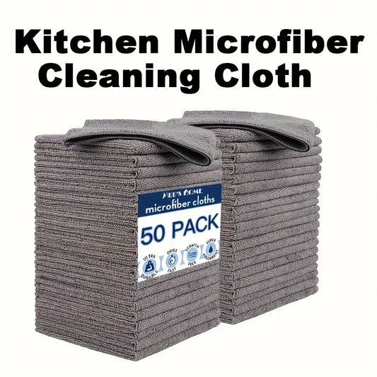 Microfiber Cleaning Cloths - Ultra Absorbent, Stain & Grease Removal Towels For Kitchen, Bathroom, Car & Glass - Dura Peaceful Pleasures Health and Wellness DARK GRAY 10pcs