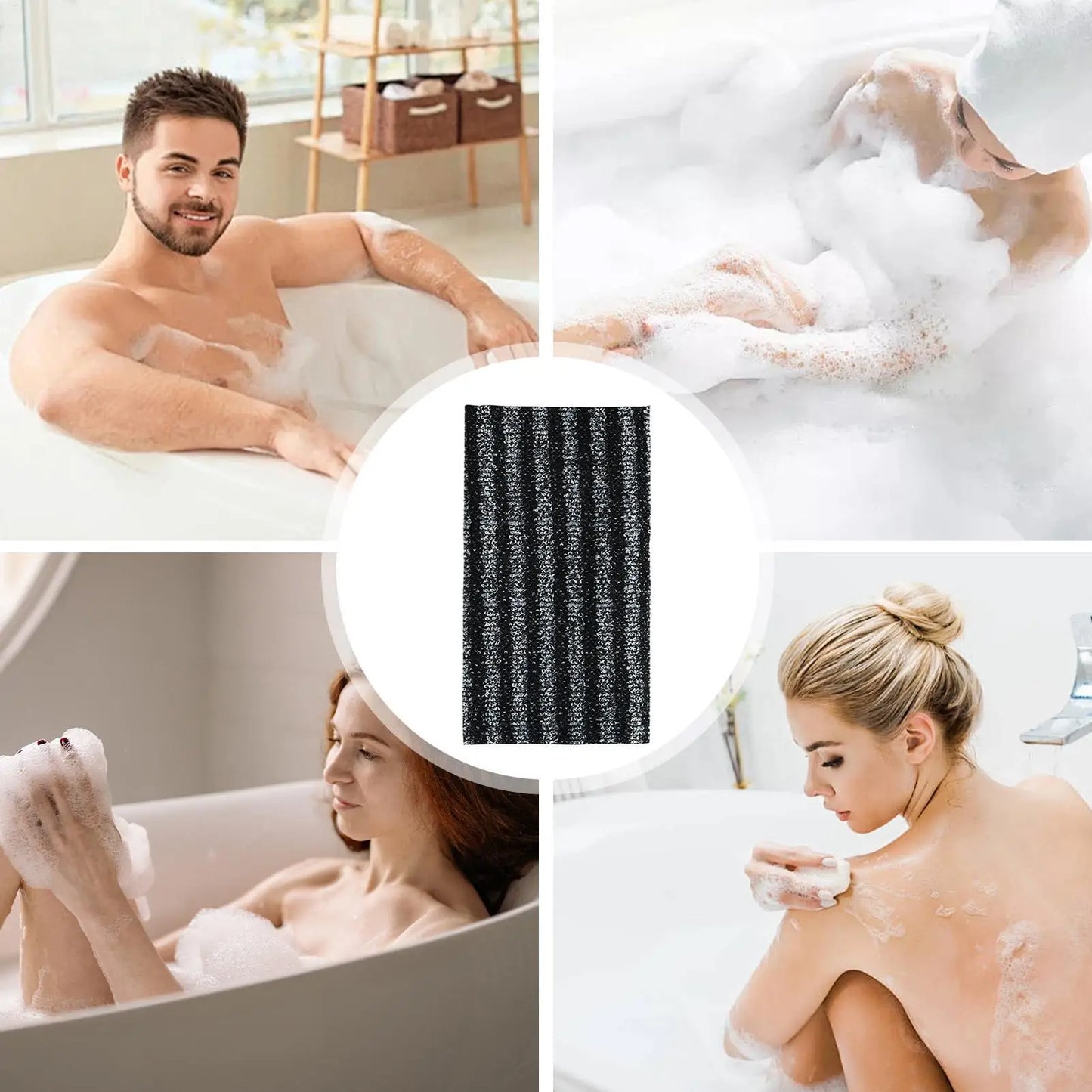 Body Exfoliator Towel Bath Body Back Wash Cloth Towel Bath Scrubber Exfoliating Scrub Shower Sponge Body Bathroom Accessories Peaceful Pleasures Health and Wellness