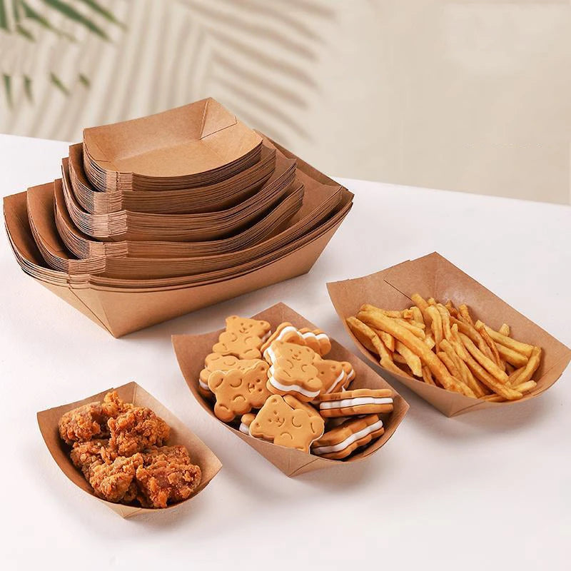 50pcShushi Wood Boat Natural Bamboo Disposable Kayak Salad Dessert Pine Cake Boat Snack Bowl Mat Sushi Plate Tray Party Supplies Peaceful Pleasures Health and Wellness