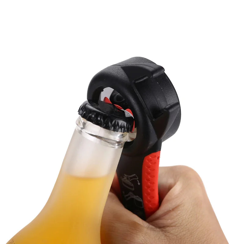 5-in-1 Multifunctional Beer Bottle Opener Can Anti-Slip Handle Durable Camping Portable Home Kitchen Tool Beer Opener Corkscrew Peaceful Pleasures Health and Wellness