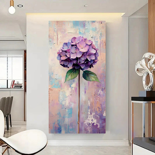 Purple Hydrangea Canvas Wall Art | Frameless Floral Print Poster Canvas Wall Art Peaceful Pleasures Health and Wellness ZLH4912 100x150cm No Frame