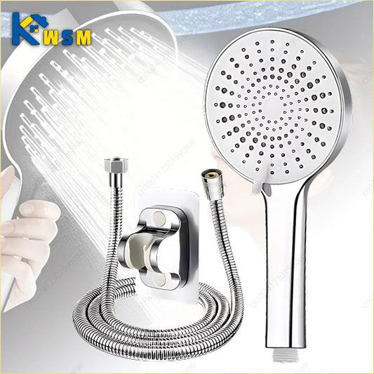Large 5-Speed Handheld Rain Shower Head – Water-Saving Panel Handheld Shower Head Oasis Select