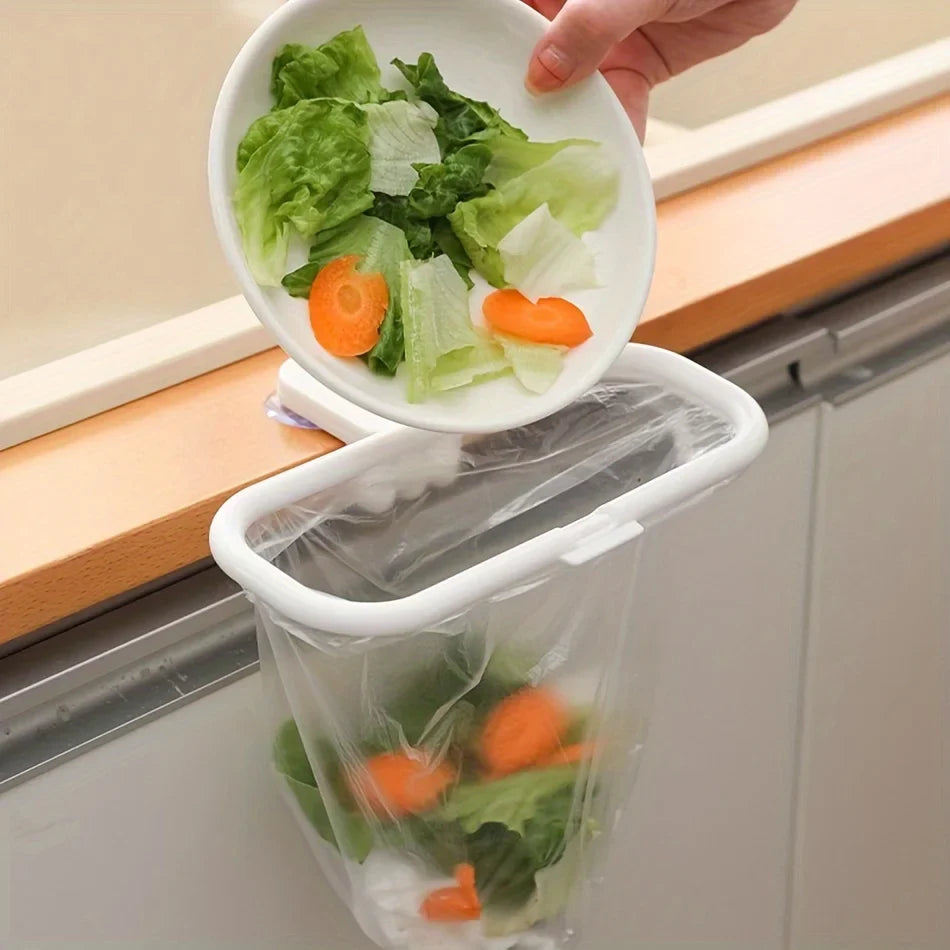 Kitchen Trash Bag Holder Rack | Suction Cup Wall Mount Organizer