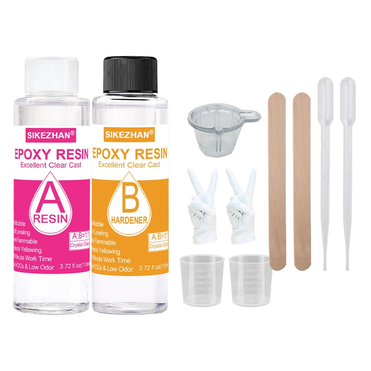 Crystal Clear Epoxy Resin Kit 1:1 Mix – Non-Yellowing 32oz
