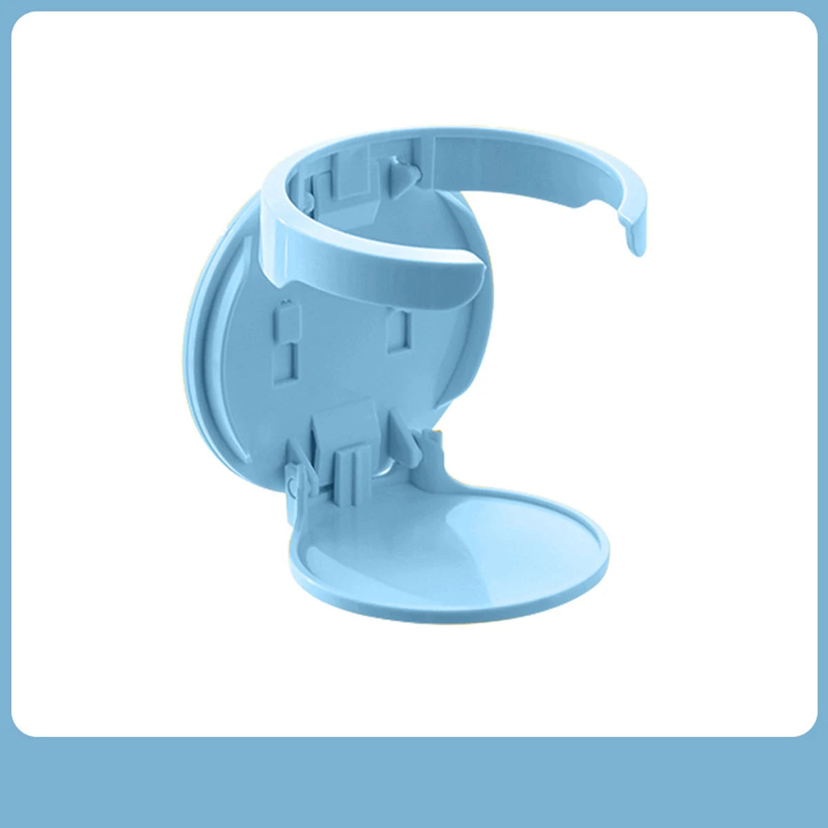 1Pcs No Punching Folding Cup Holder Office Desk Cabinet Door Coffee Storage Rack Home Dormitory Wall Mounted Cup Holder Peaceful Pleasures Health and Wellness Blue