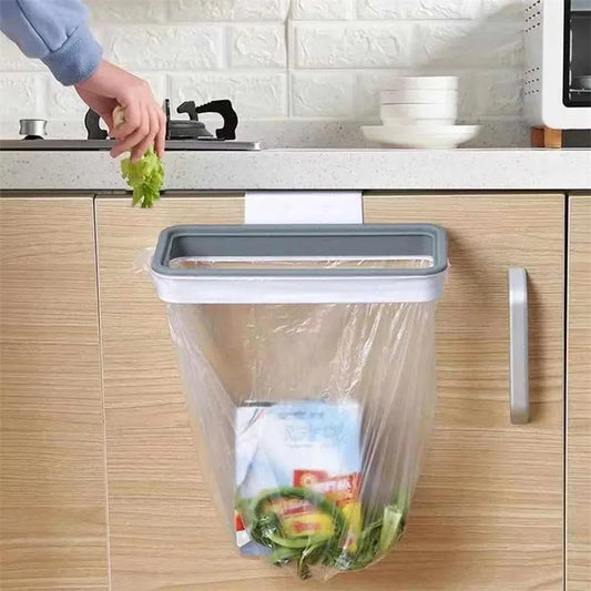 Hanging Trash Bag Holder – Cabinet Door Garbage Rack Organizer Trash Bag Holder Oasis Select Light Grey 1-tier