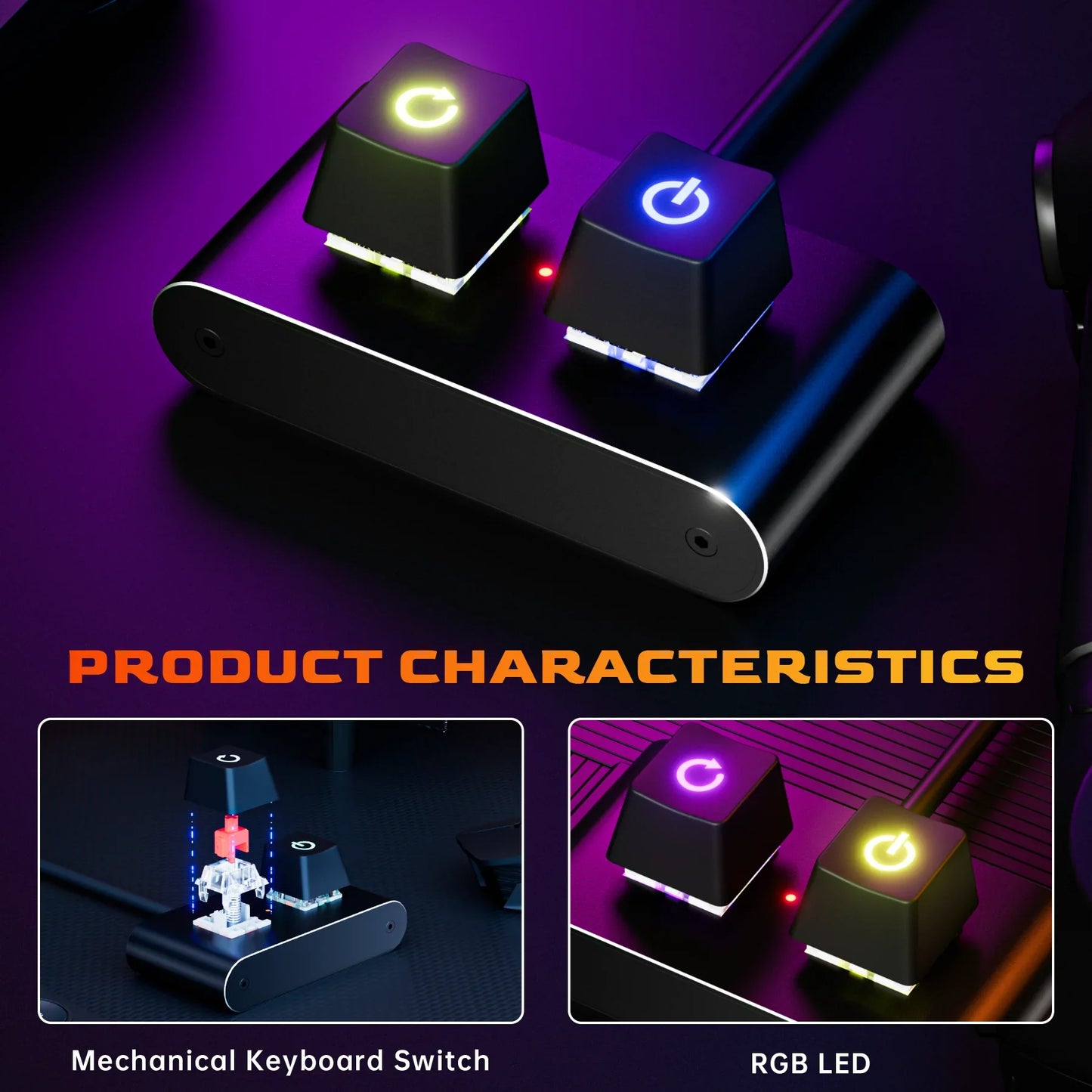 PC Motherboard External Power Switch with LED & 2M Cable