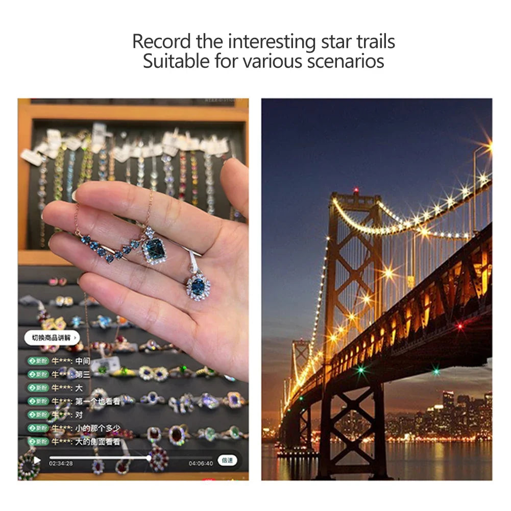 52mm Adjustable Star Filter Lens for Phone Night & Jewelry Shots
