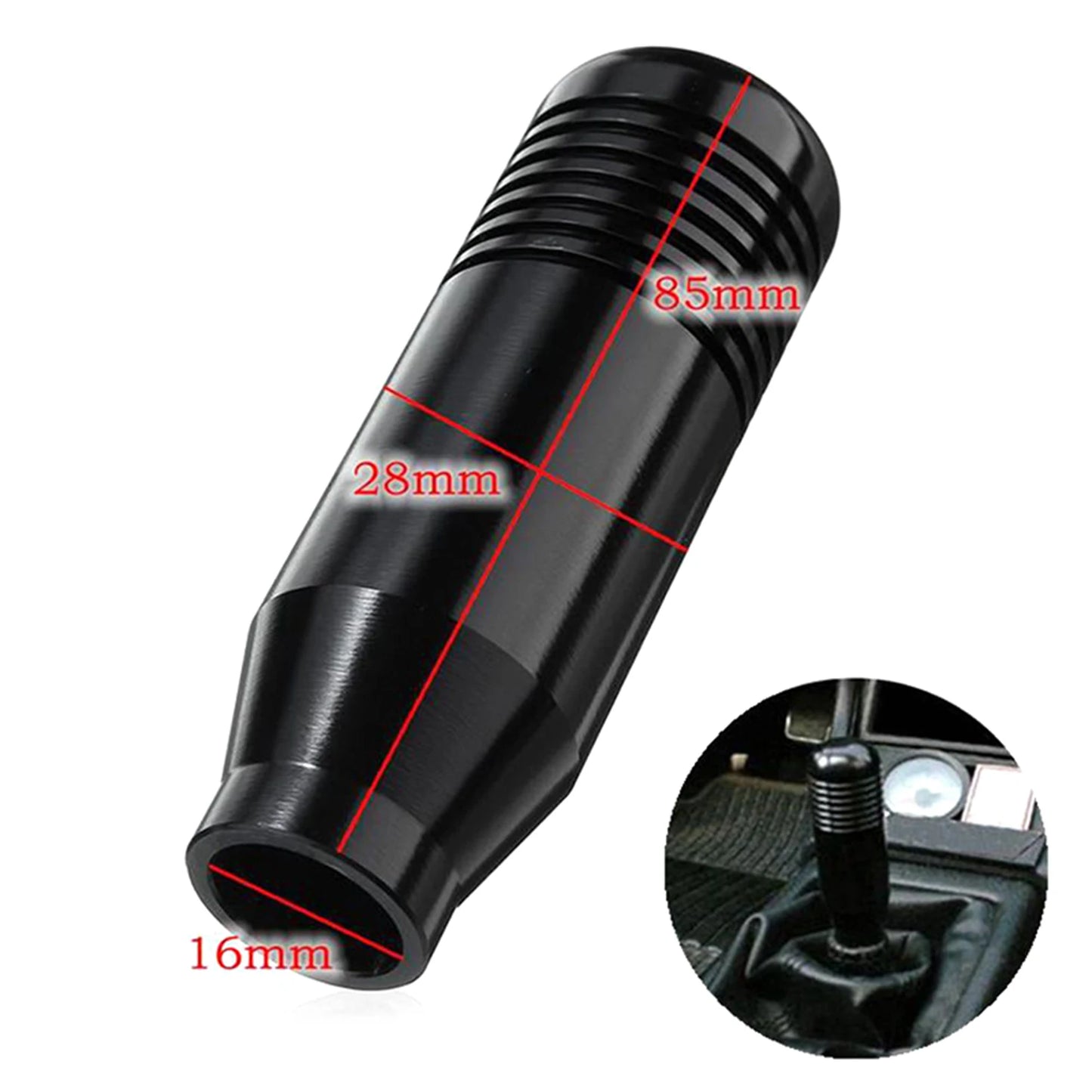 Aluminum Car Gear Shift Knob Easy to Install Black Car Gear Stick Shift Knob Automobile Interior Accessories Peaceful Pleasures Health and Wellness