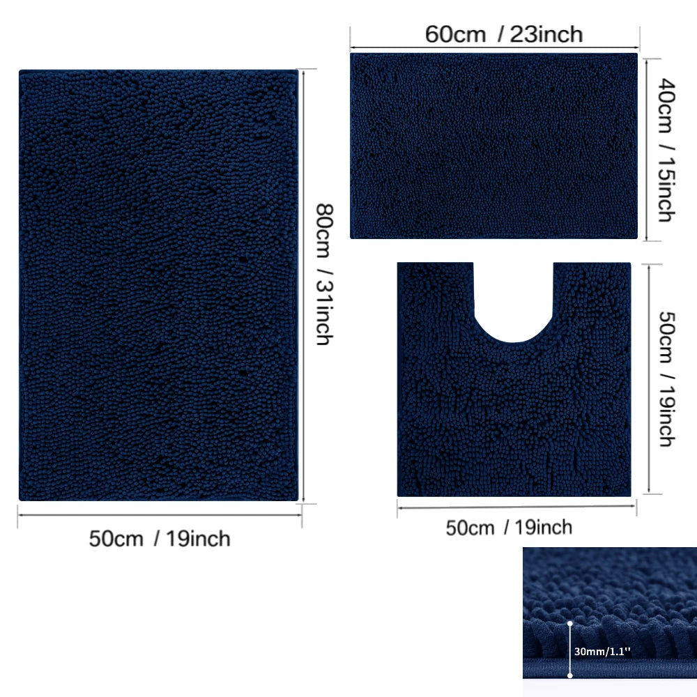 Sets Bath Mats Non Slip Memory Foam Bathroom Soft Rugs Water