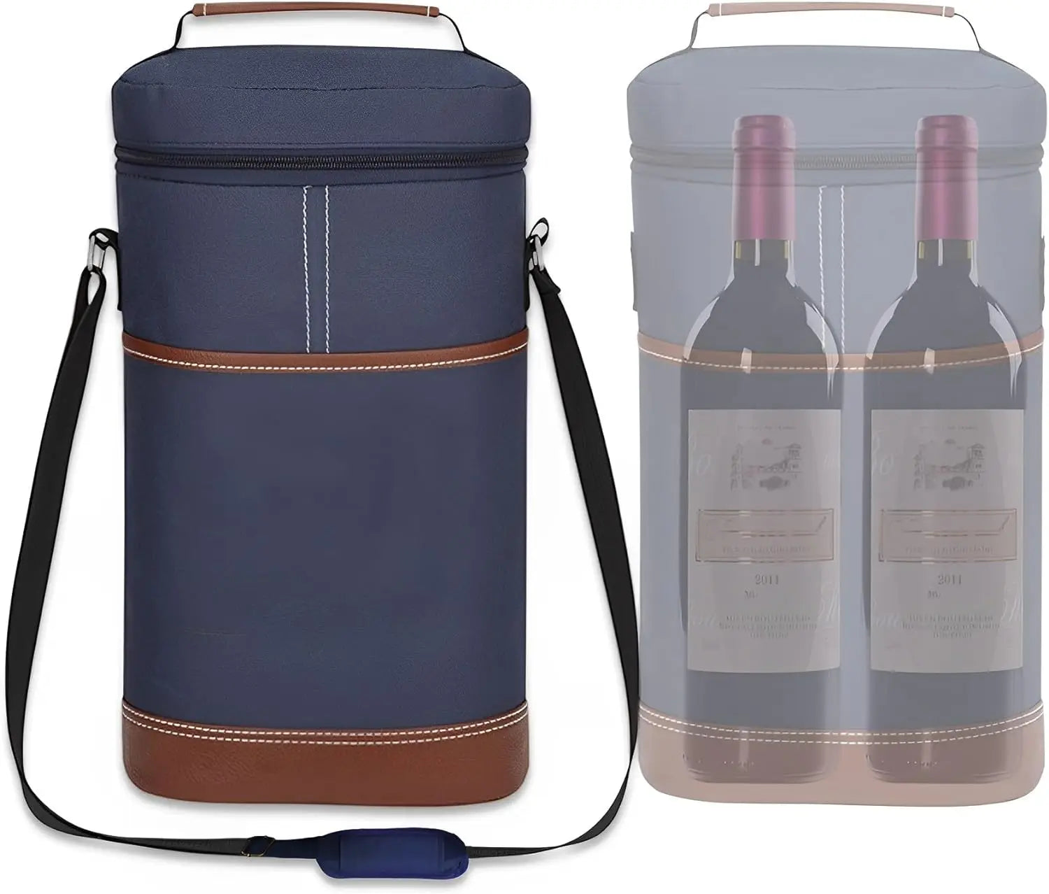 Soft Cooler Wine Bottle Insulated Bag for Wine Thermal 2 Drink Bottle 750ml Beer Outdoor Bag for Travel Carrier Tote Wine Glass Peaceful Pleasures Health and Wellness