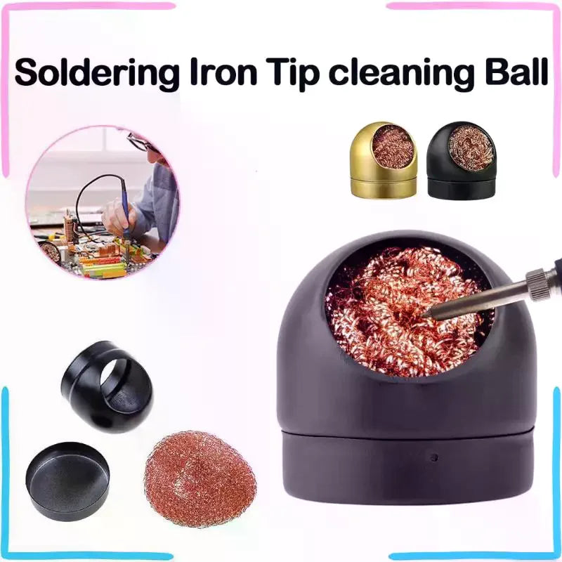 Soldering Iron Tip Cleaner – Copper Ball & Holder Kit