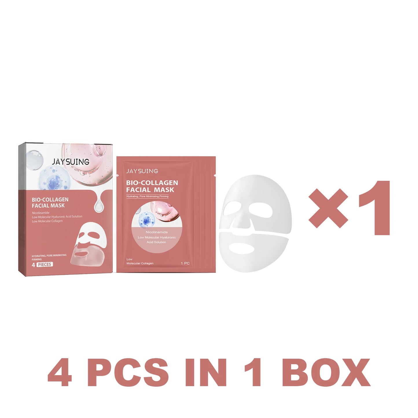 Bio Collagen Facial Mask – Hydrating & Pore-Minimizing 4 Pcs