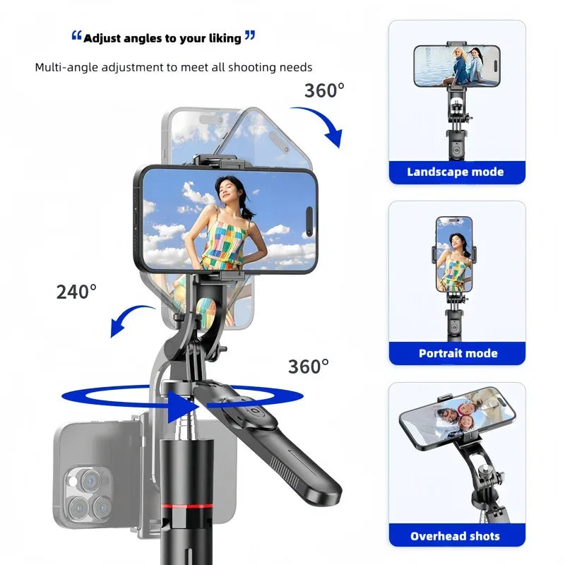 WIFIT Selfie Stick with Adjustable Tripod, 360° Shooting, Detachable Phone Holder, Bluetooth,1.7m Telescopic,Android/iOS Peaceful Pleasures Health and Wellness