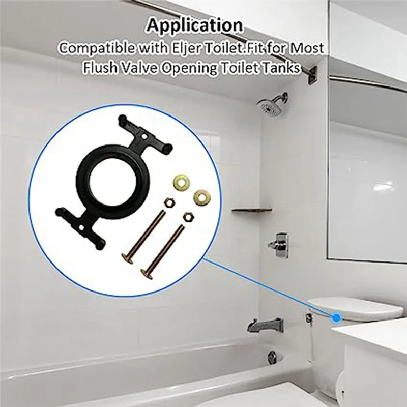 Solid Brass Toilet Tank Repair Kit with Gasket & Bolts