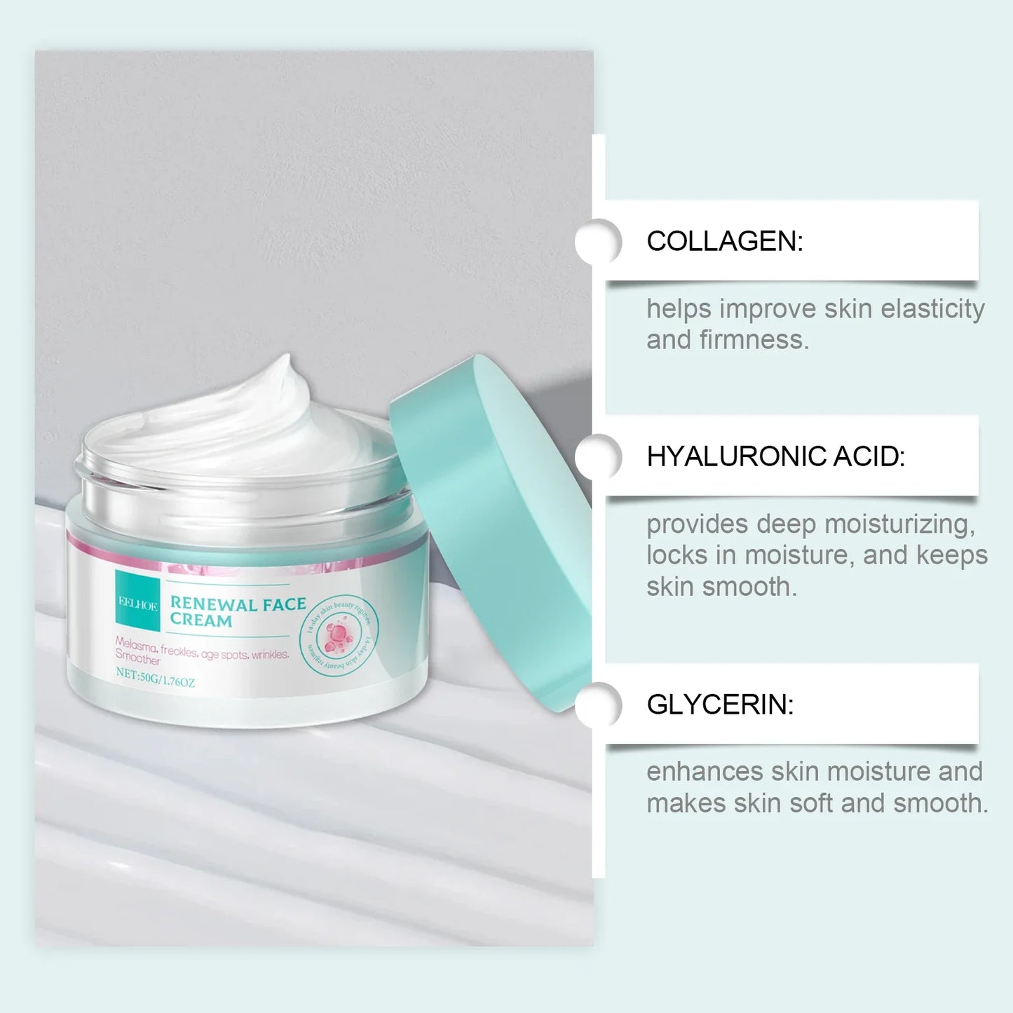 Eelhoe Radiant Face Cream – Deep Hydration & Brightening 50g