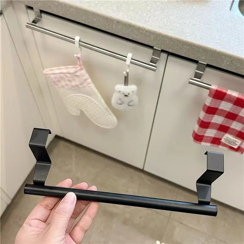 Over Door Towel Rack – Black Stainless Steel Bar Hanger