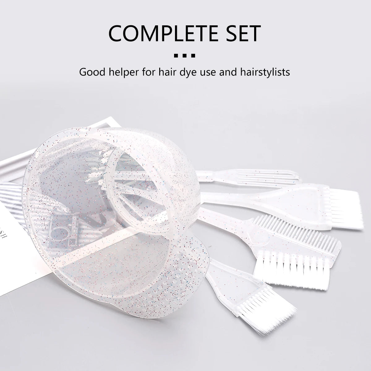 5Pcs/Set Salon Hair Color Brushes Bowl Combo Dye Tint Premium Hairdressing Hair Dye Kit Hair Color Applicator Tools Peaceful Pleasures Health and Wellness