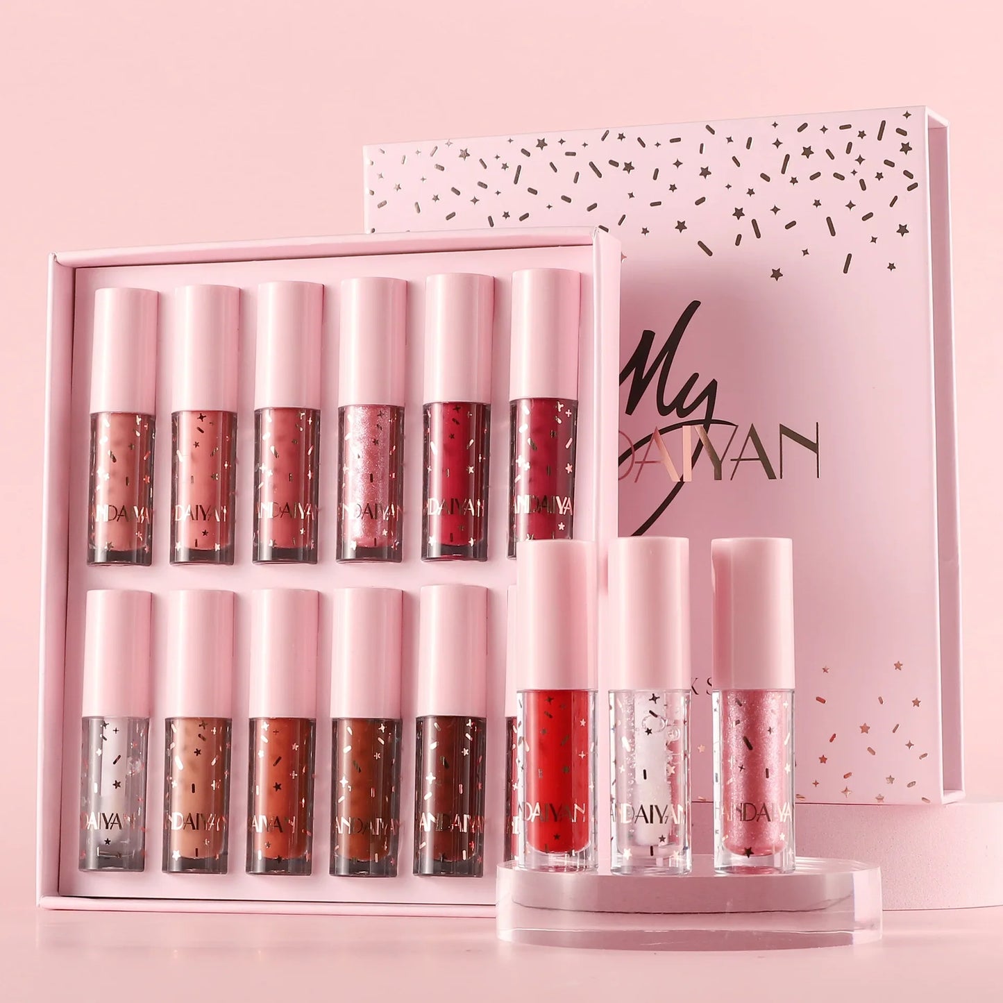Handaiyan 12-Color Matte Lipstick & Lip Gloss Set – Waterproof