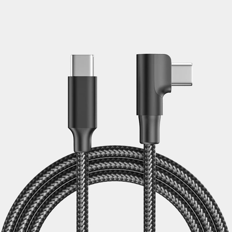 60W USB C To Type C PD 90-Degree Angle Gaming Fast Charging Cable Suitable For Type-C Interface Mobile Phone And Tablet Devices Peaceful Pleasures Health and Wellness C to C Black 1m