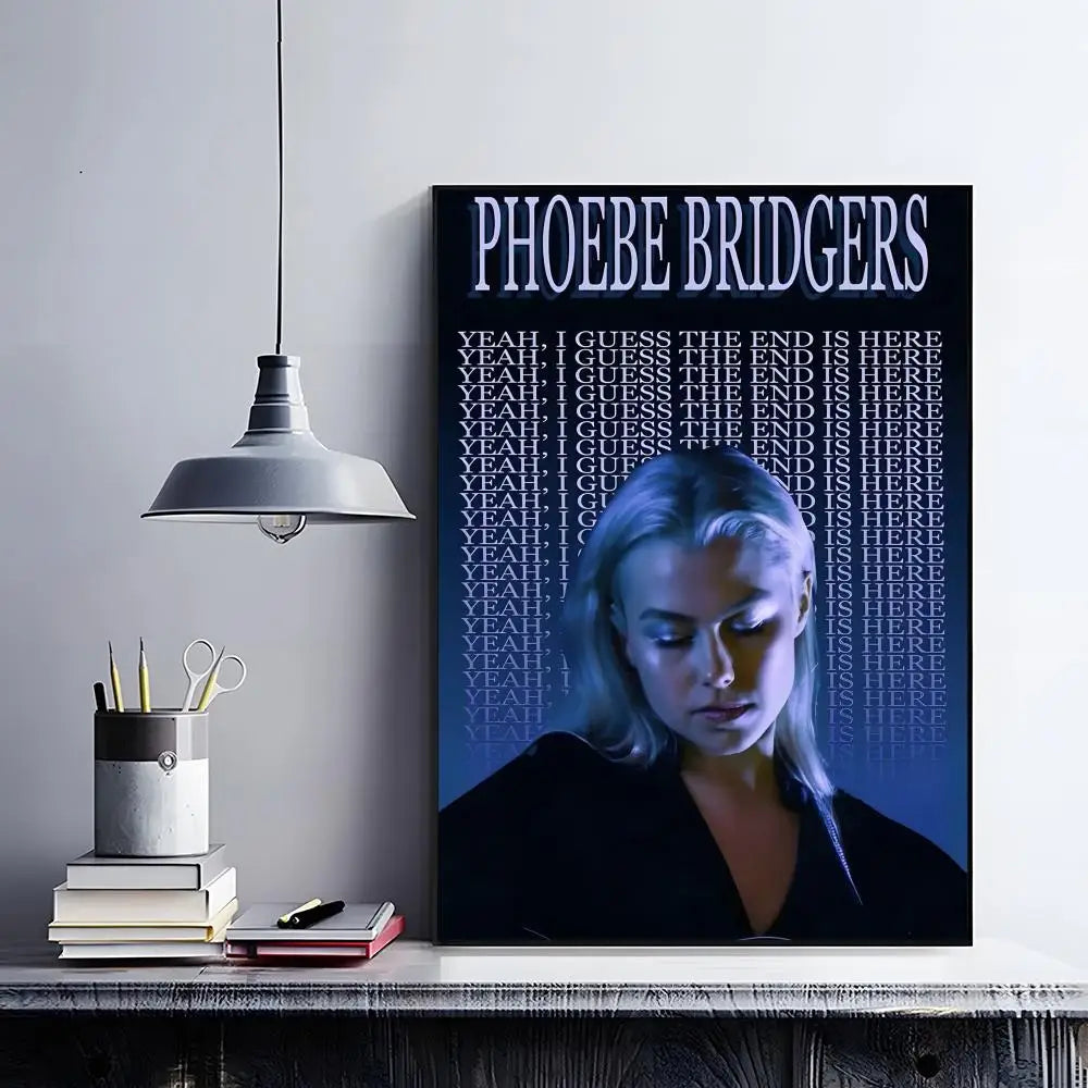 Phoebe Bridgers Poster – HD Waterproof Self-Adhesive Wall Art Music Wall Poster Peaceful Pleasures Health and Wellness Black2 15X20cmNoframe